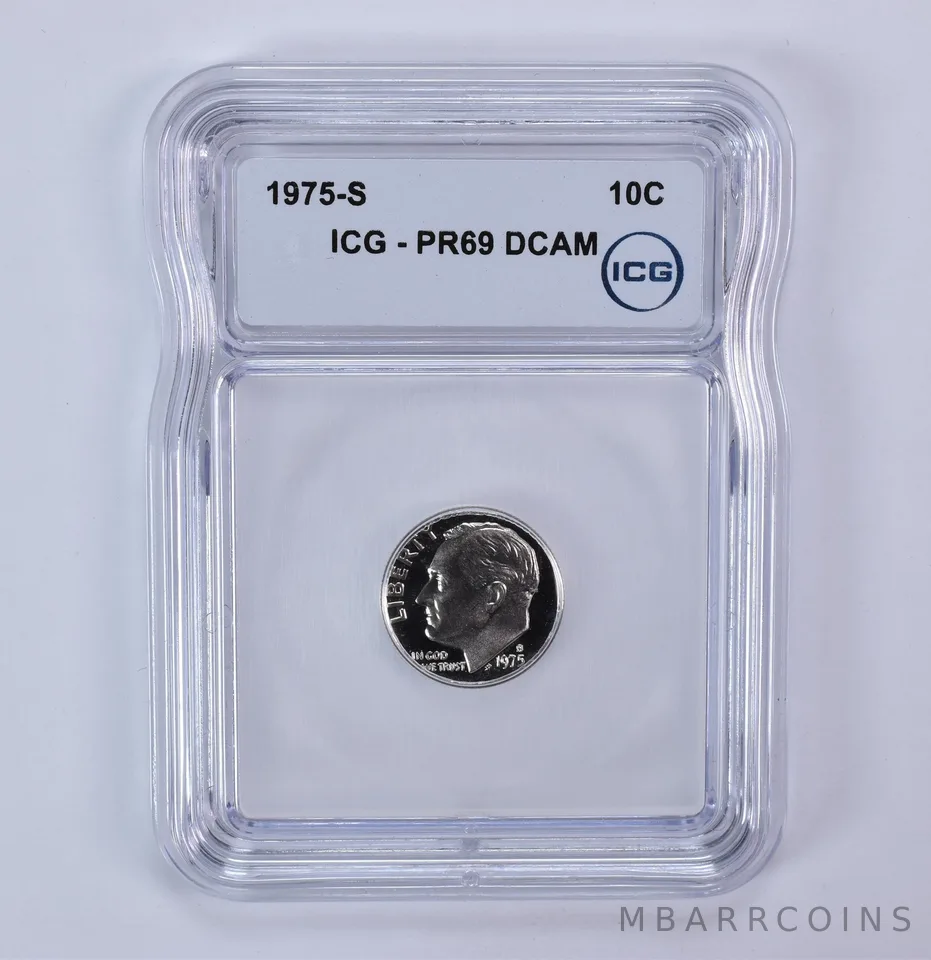 1975-S Roosevelt Dime PR69 DCAM ICG