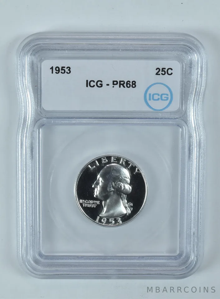 1953 Washington Quarter PR68 ICG