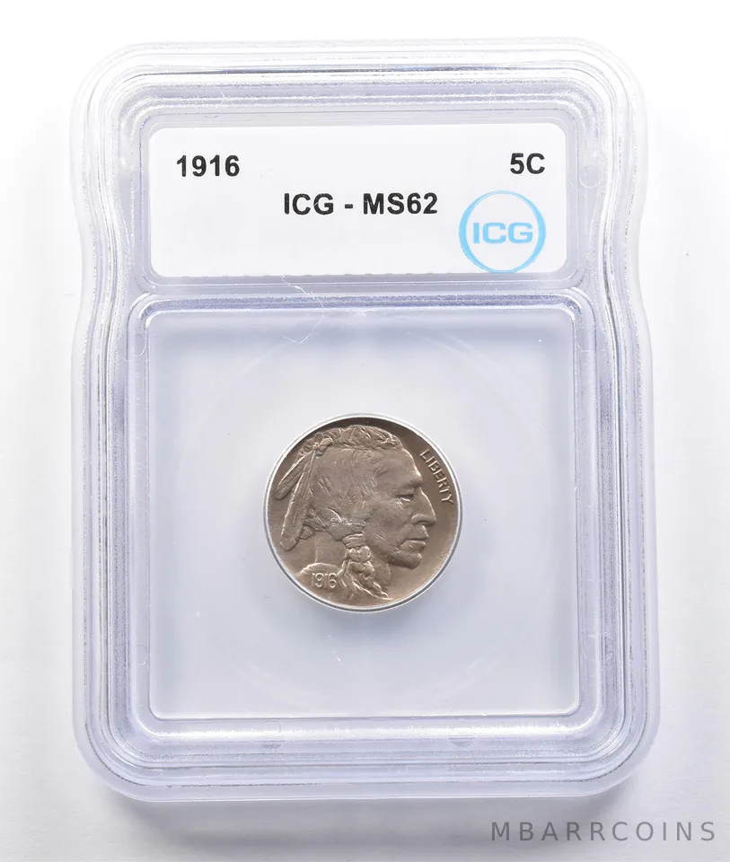 1916 Indian Head Buffalo Nickel MS62 ICG a3760
