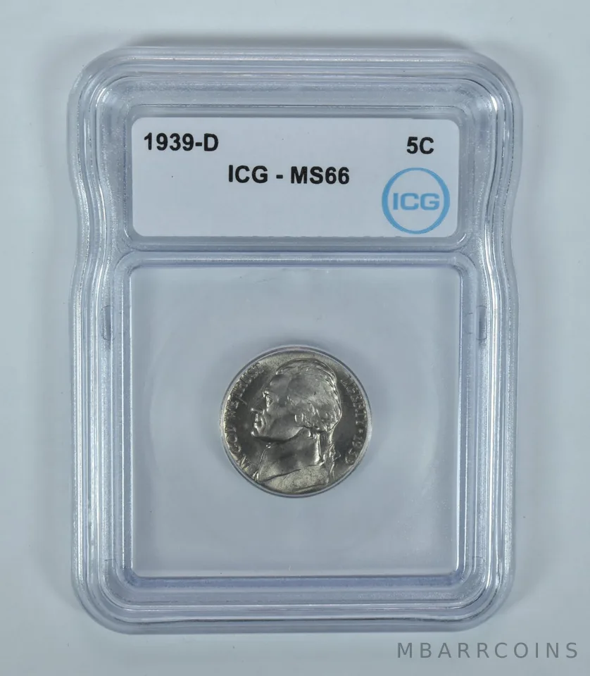 1939-D Jefferson Nickel MS66 ICG