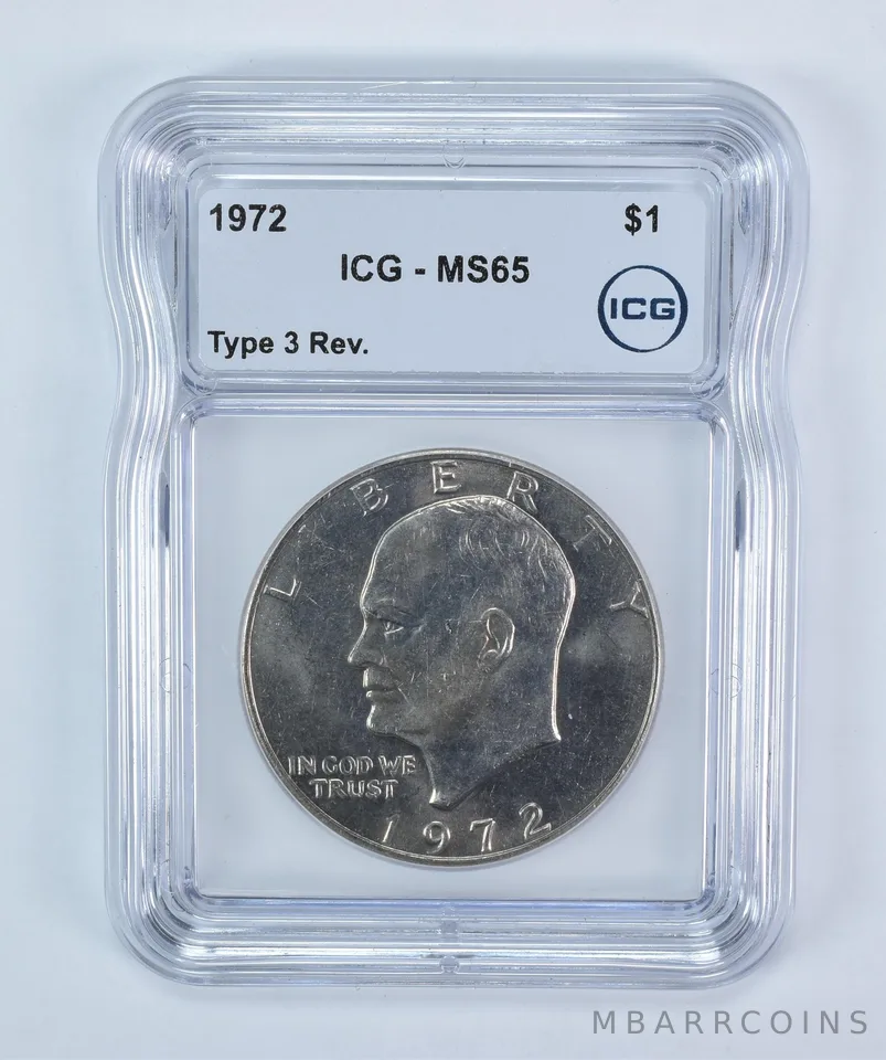 1972 Eisenhower $1 Type 3 Reverse MS65 ICG