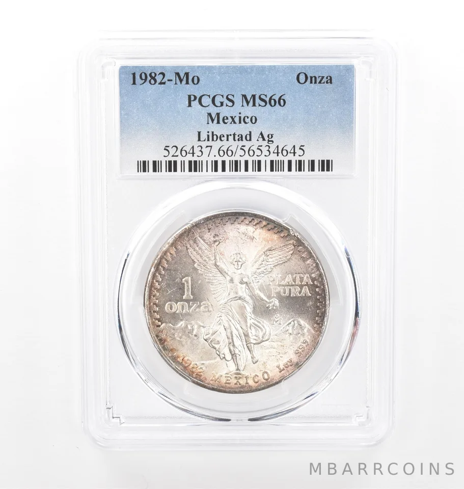 1982 Mo Mexico 1 Onza Silver Libertad MS66 PCGS Beautiful Tone *2108
