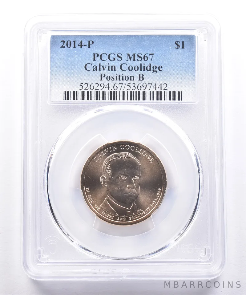 2014-P Presidential $1 Calvin Coolidge MS67 PCGS Blue Label