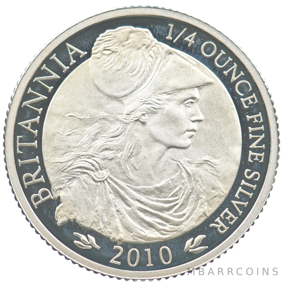 2010 Great Britain 50 Pence Silver Britannia 1/4 Oz Silver *5667