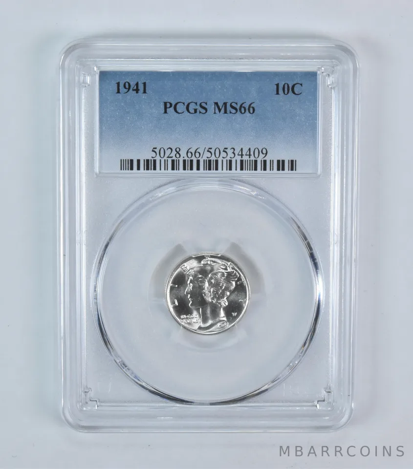 1941 Mercury Dime MS66 PCGS Blue Label