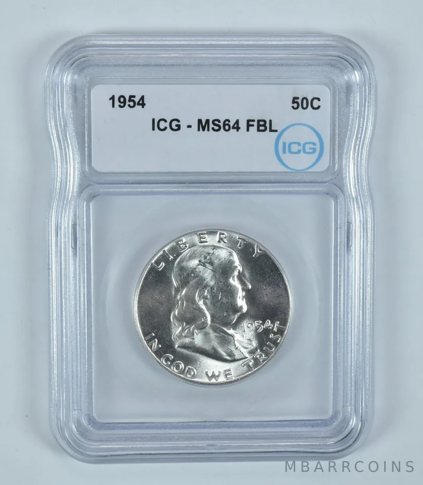 1954 Franklin Half Dollar MS64 FBL ICG