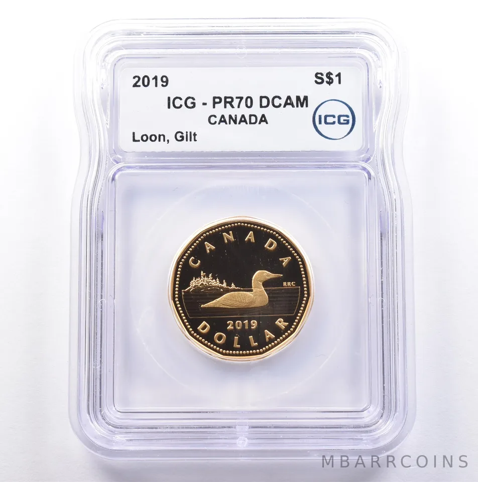 2019 Canada 1 Dollar Silver Loon Gilt PR70 DCAM ICG *9021