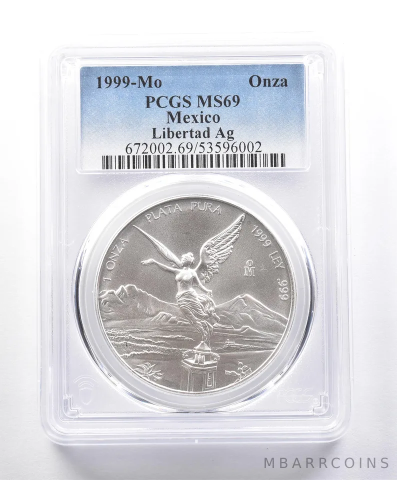 1999 Mo Mexico Onza Silver Libertad MS69 PCGS *4131