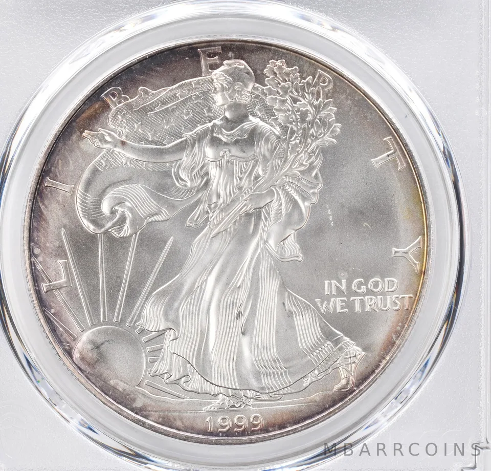 1999 American Silver Eagle MS68 PCGS Beautiful Tone *1200