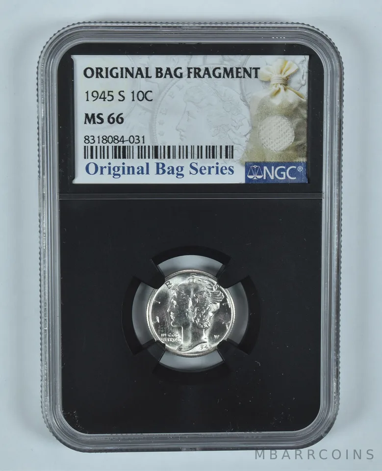 1945-S Mercury Dime Original Bag Fragment MS66 NGC