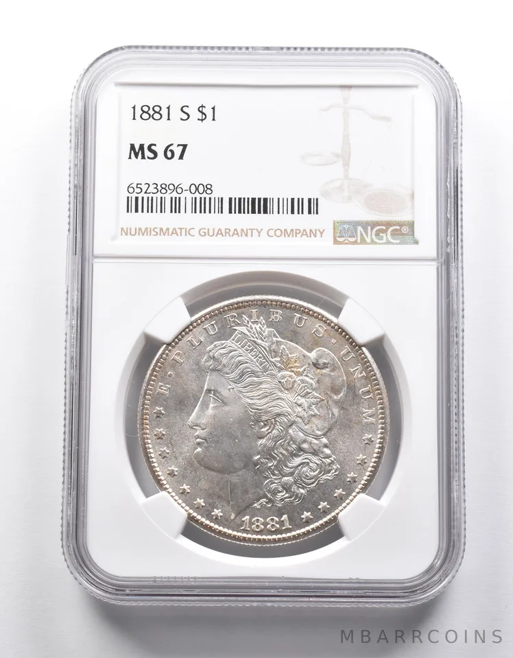 MS67 1881-S Morgan Silver Dollar NGC *2542