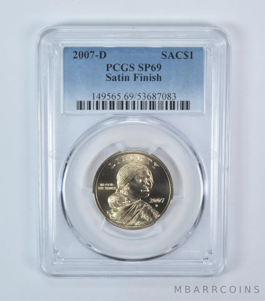 2007-D Sacagawea $1 Satin Finish SP69 PCGS Blue Label