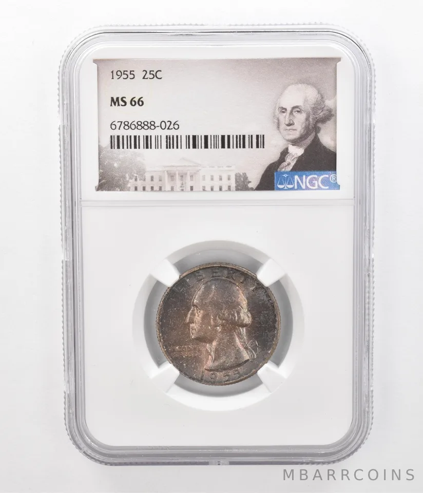 1955 Washington Quarter MS66 NGC Beautiful Tone *2338