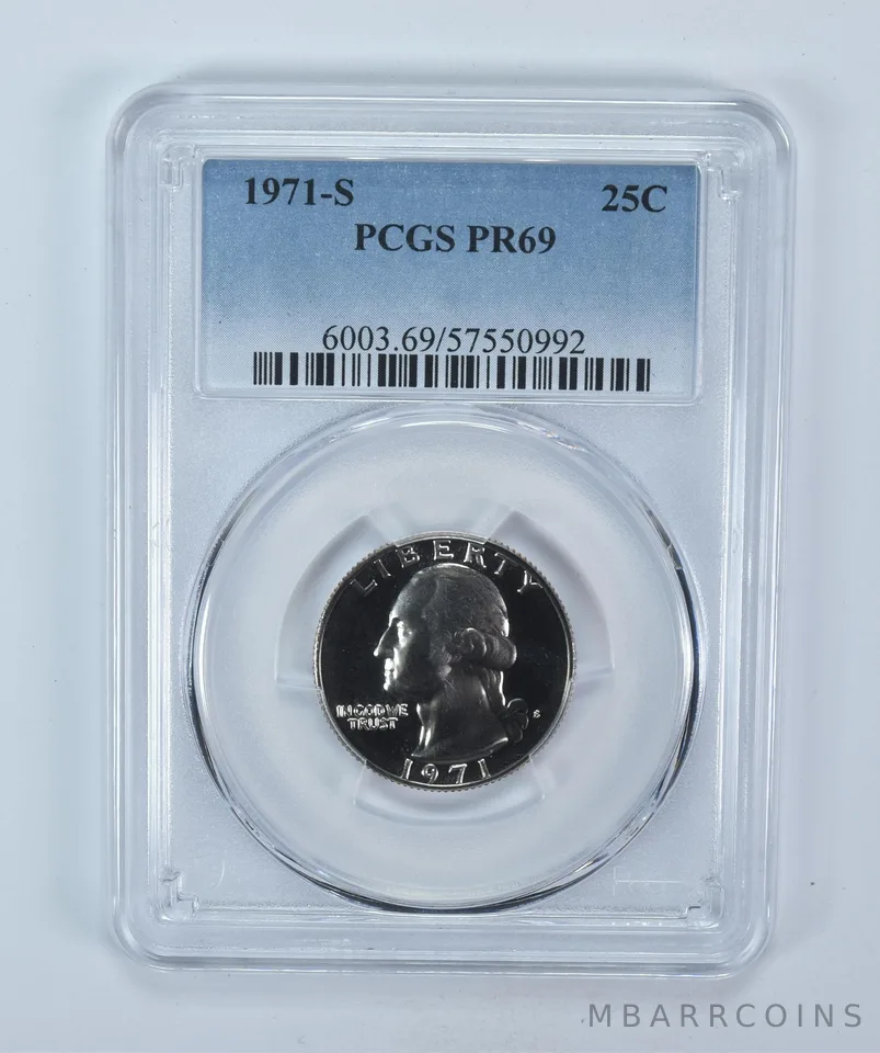 1971-S Washington Quarter PR69 PCGS Blue Label