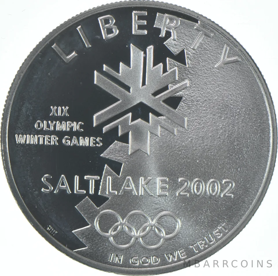 2002-P Proof Salt Lake Olympic Commemorative Silver Dollar $1