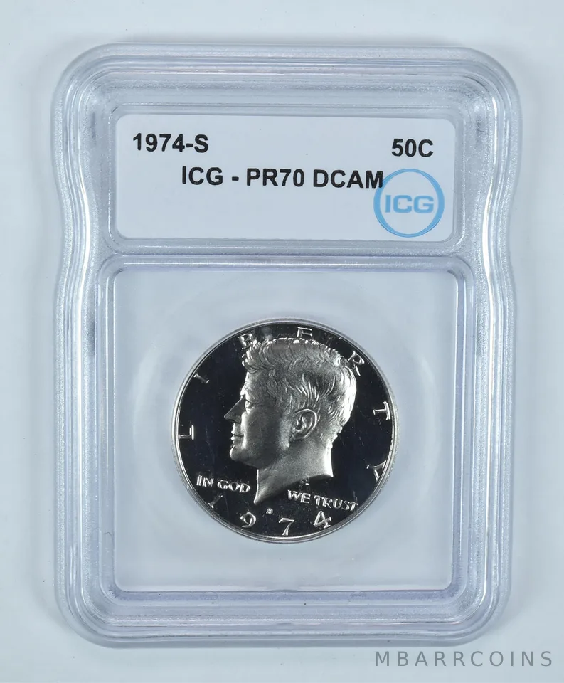 1974-S Kennedy Half Dollar PR70 DCAM ICG