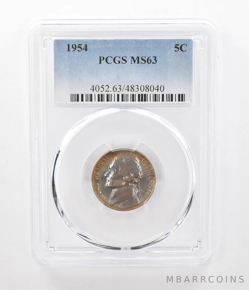 1954 Jefferson Nickel MS63 PCGS Beautiful Tone *2407