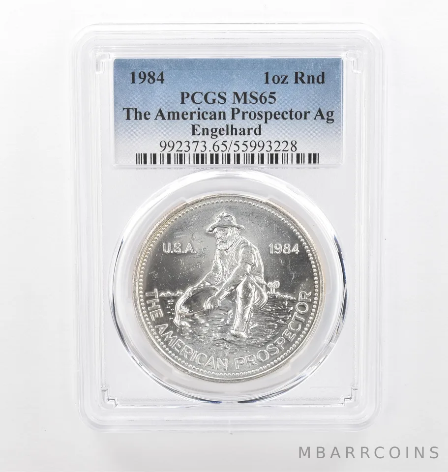 1984 Engelhard Prospector 1 Oz Silver MS65 PCGS Beautiful Tone *2158