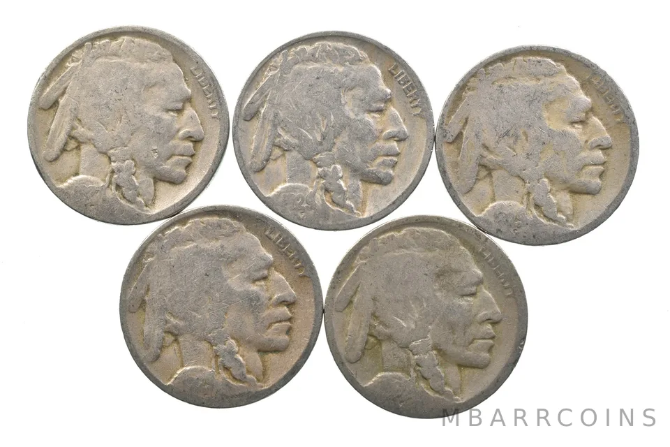 BETTER Lot 1927-D 1929-D 1929-S 1929-S Worn Date Buffalo Nickel Collection *138