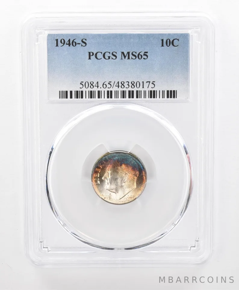 1946-S Roosevelt Dime MS65 PCGS Beautiful Tone *2731