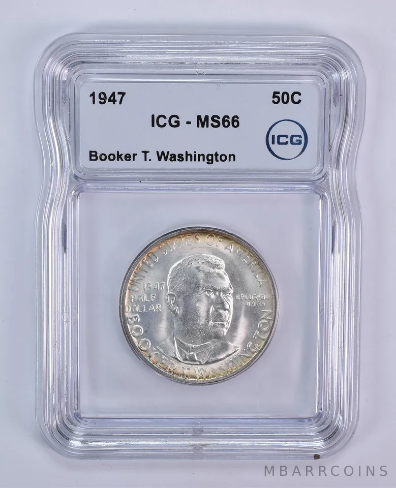 1947 Booker T Washington Commemorative Half Dollar MS66 ICG
