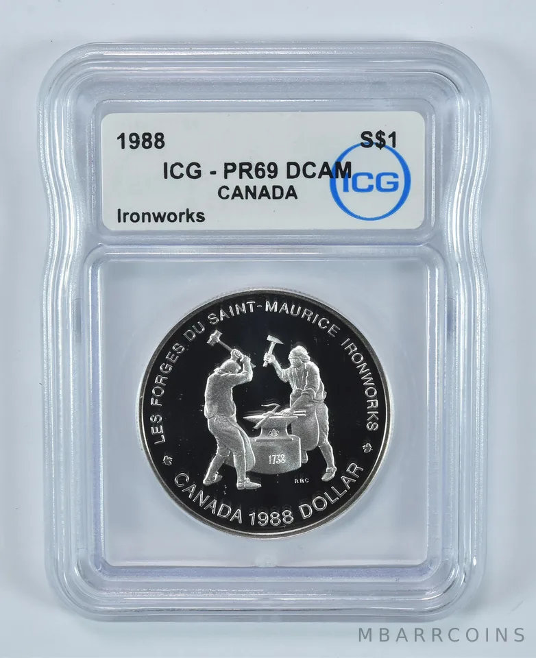 1988 Canada 1 Dollar Silver Ironworks PR69 DCAM ICG