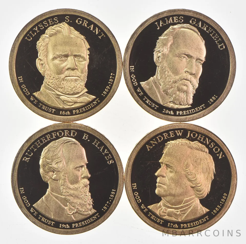 2011 Presidential Dollars From Proof Set JOHNSON Grant Hayes Garfield No Case