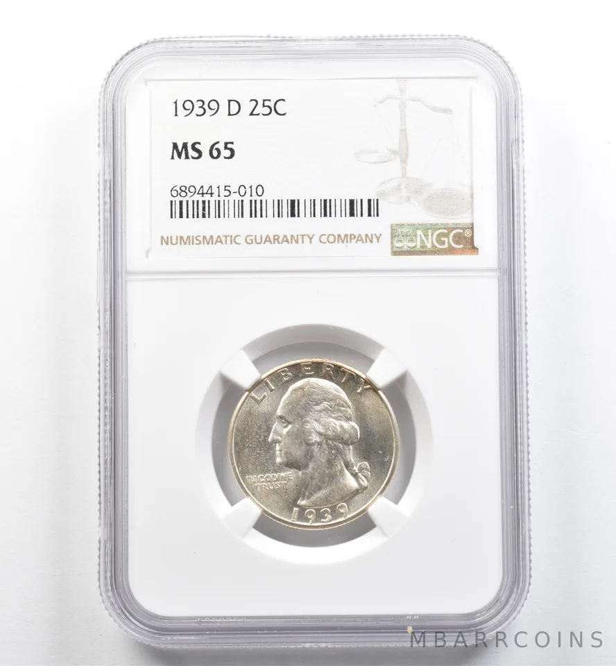 1939-D Washington Quarter MS65 NGC *9987