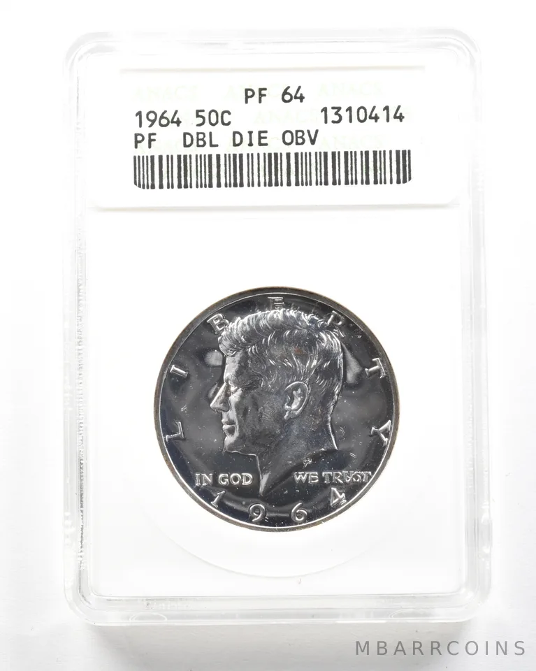 1964 Kennedy Half Dollar DDO PF64 ANACS *2034
