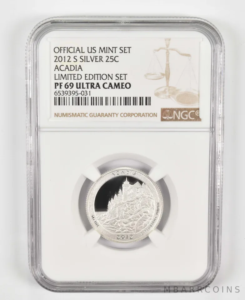 2012-S Quarter Silver ATB Acadia US Mint Limited Edition Set PF69 NGC