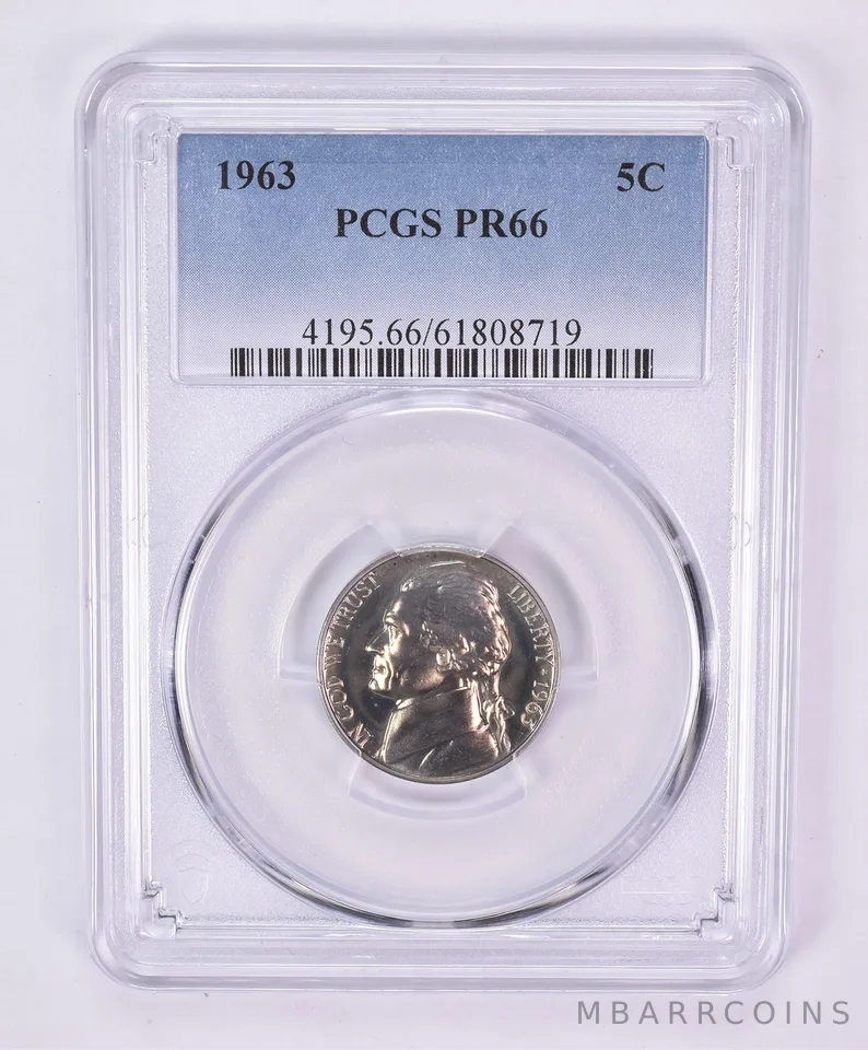 1963 Jefferson Nickel PR66 PCGS Beautiful Tone *1100
