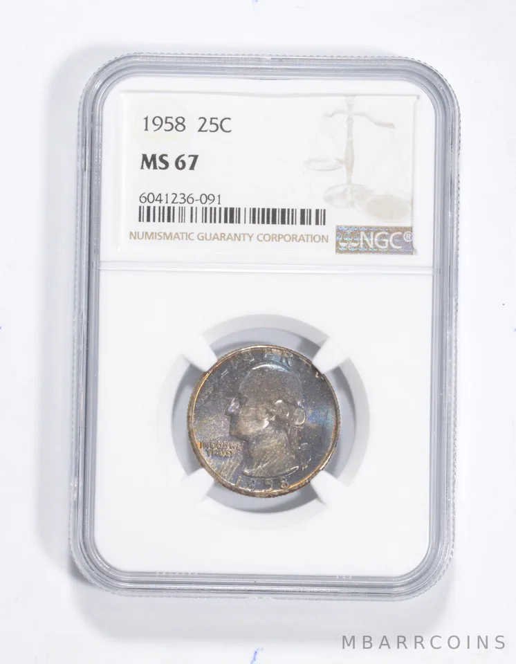 MS67 1958 Washington Quarter - Graded NGC a1505