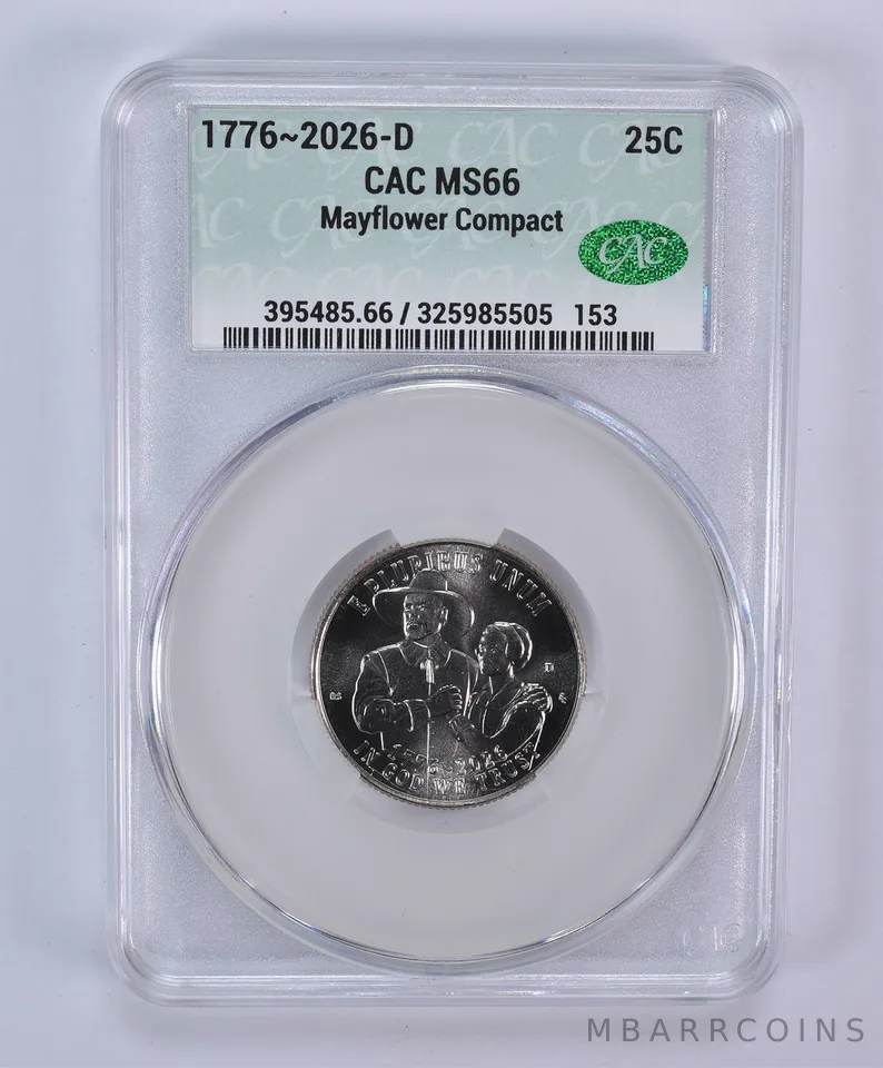 2026-D Mayflower Compact Quarter MS66 CAC CACg