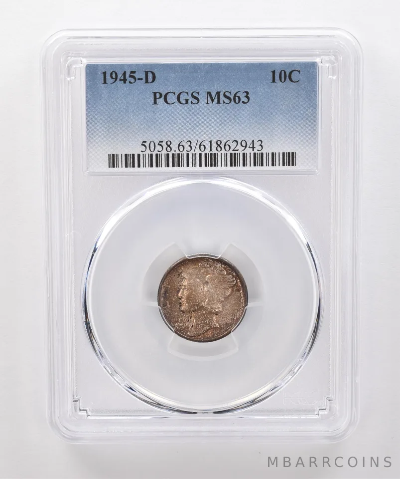 1945-D Mercury Dime MS63 PCGS Beautiful Tone *1846