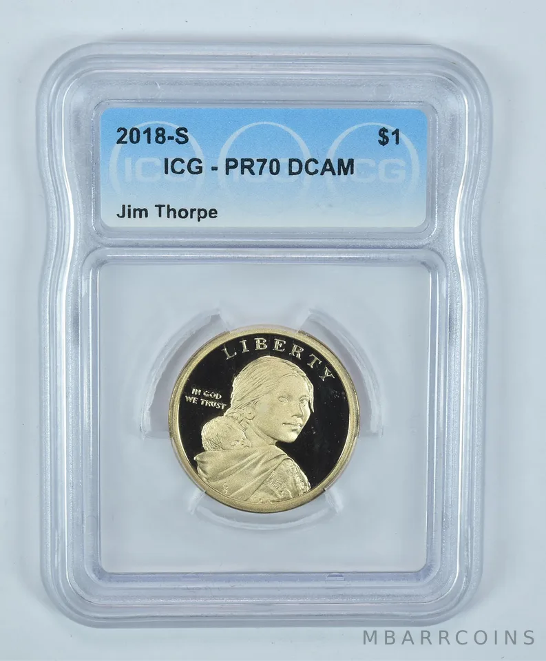 2018-S Sacagawea $1 Jim Thorpe PR70 DCAM ICG