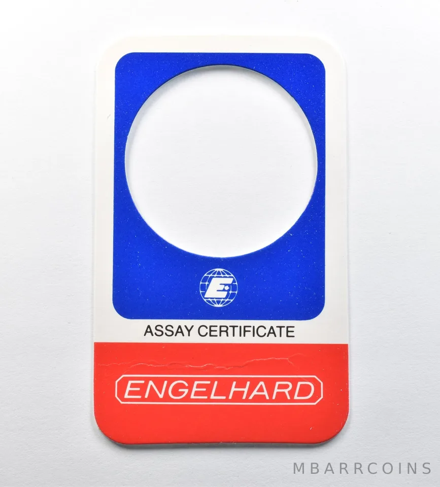 Engelhard Assay Certificate For 1 Oz Gold - NO Coin *0814