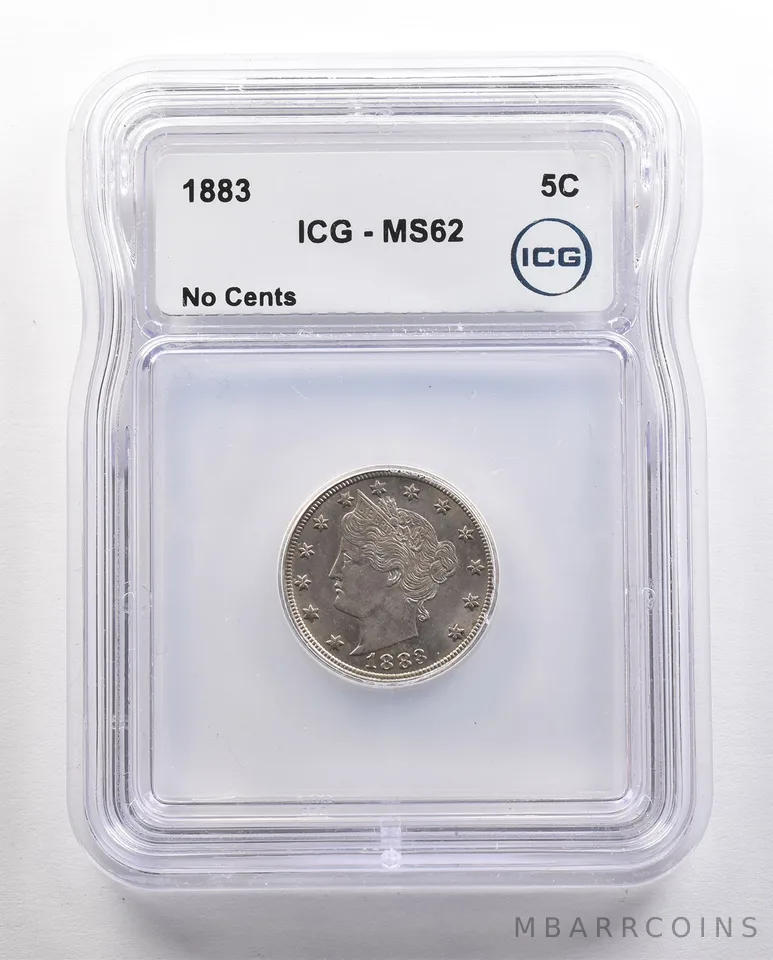 1883 Liberty V Nickel No Cents MS62 ICG *4451