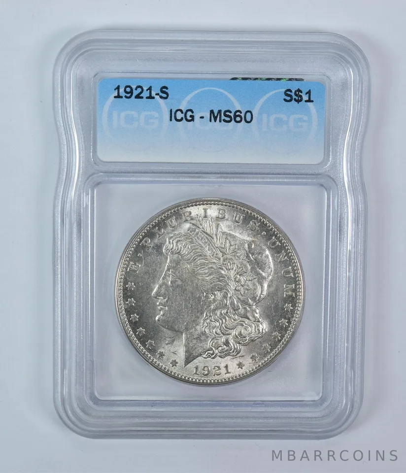 1921-S Morgan Silver Dollar MS60 ICG