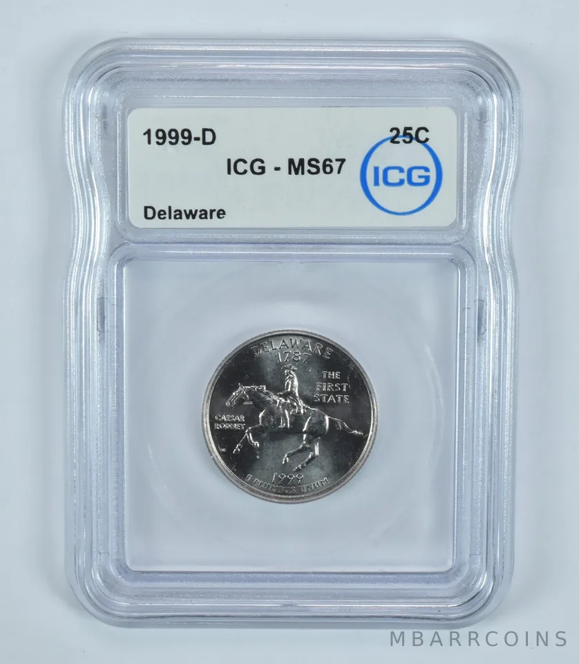 1999-D Washington State Quarter Delaware MS67 ICG
