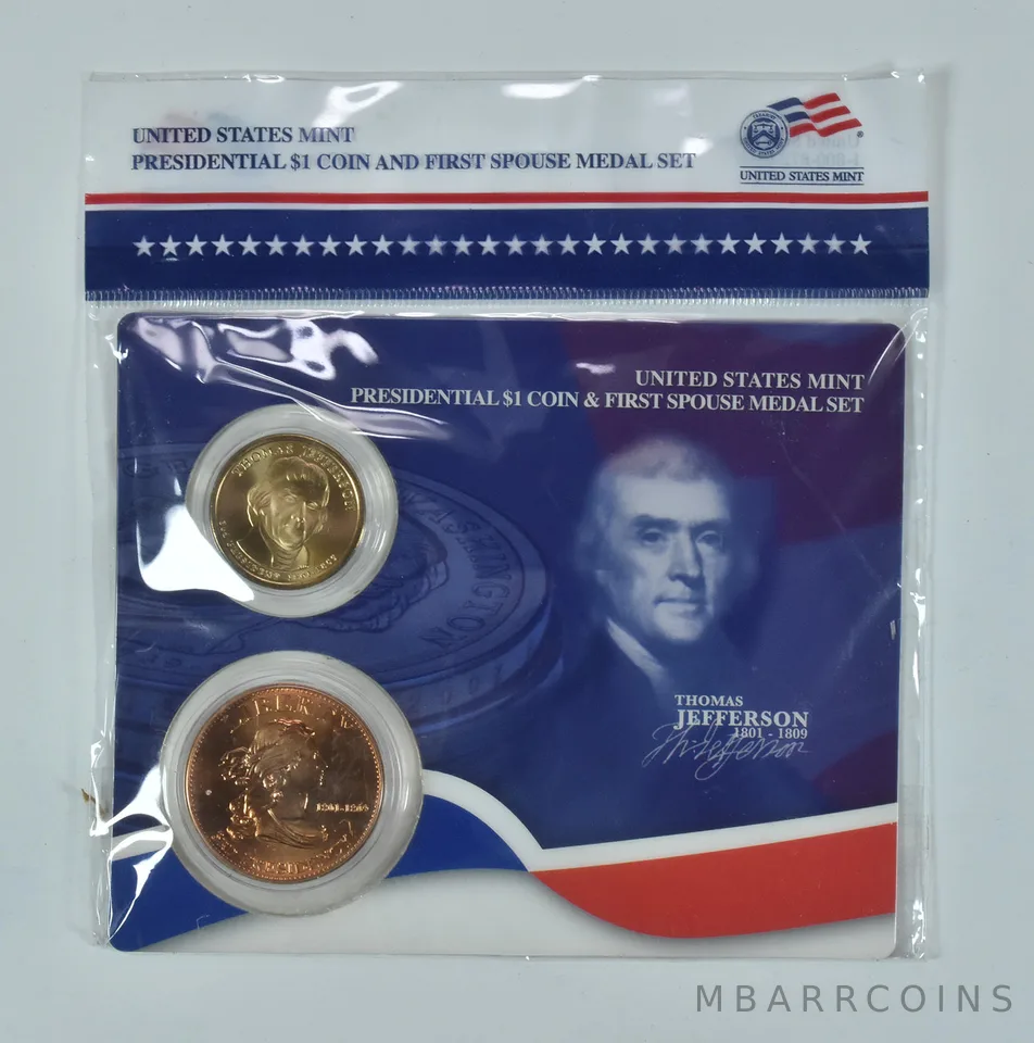 2007 Presidential $1 & First Spouse Medal Set - Thomas Jefferson