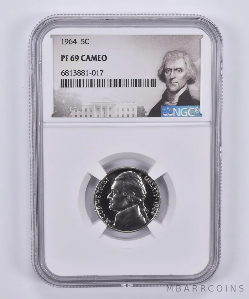 1964 Jefferson Nickel 5c PF69 Cam NGC Special Label