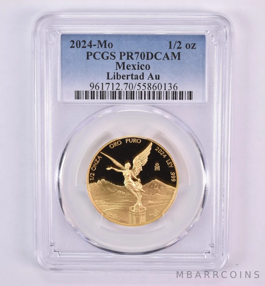 2024 Mo Mexico 1/2 Onza Gold Libertad PR70 DCAM PCGS