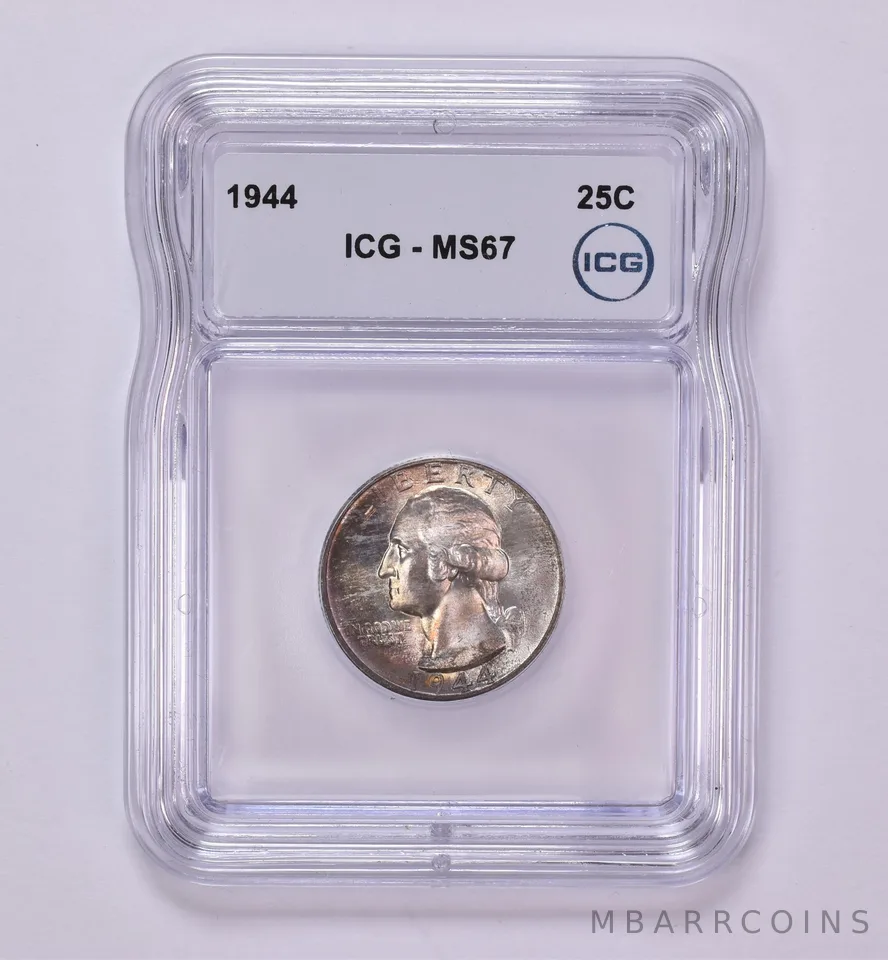 1944 Washington Quarter MS67 ICG Beautiful Tone *0451