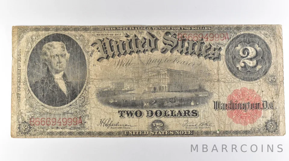 1917 $2 Legal Tender Large Note Red Seal *3083