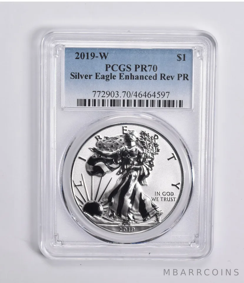 2019-W Silver Eagle Enhanced Reverse Proof PR70 REV PCGS Blue Lbl