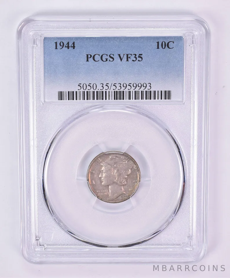 1944 Mercury Dime VF35 PCGS Beautiful Tone *1106