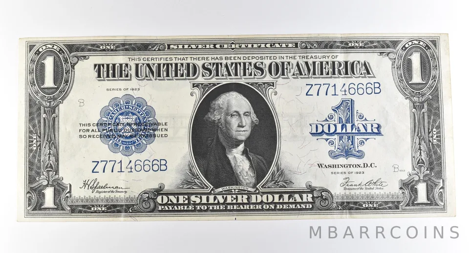 1923 $1 Silver Certificate Large Note Blue Seal *3680