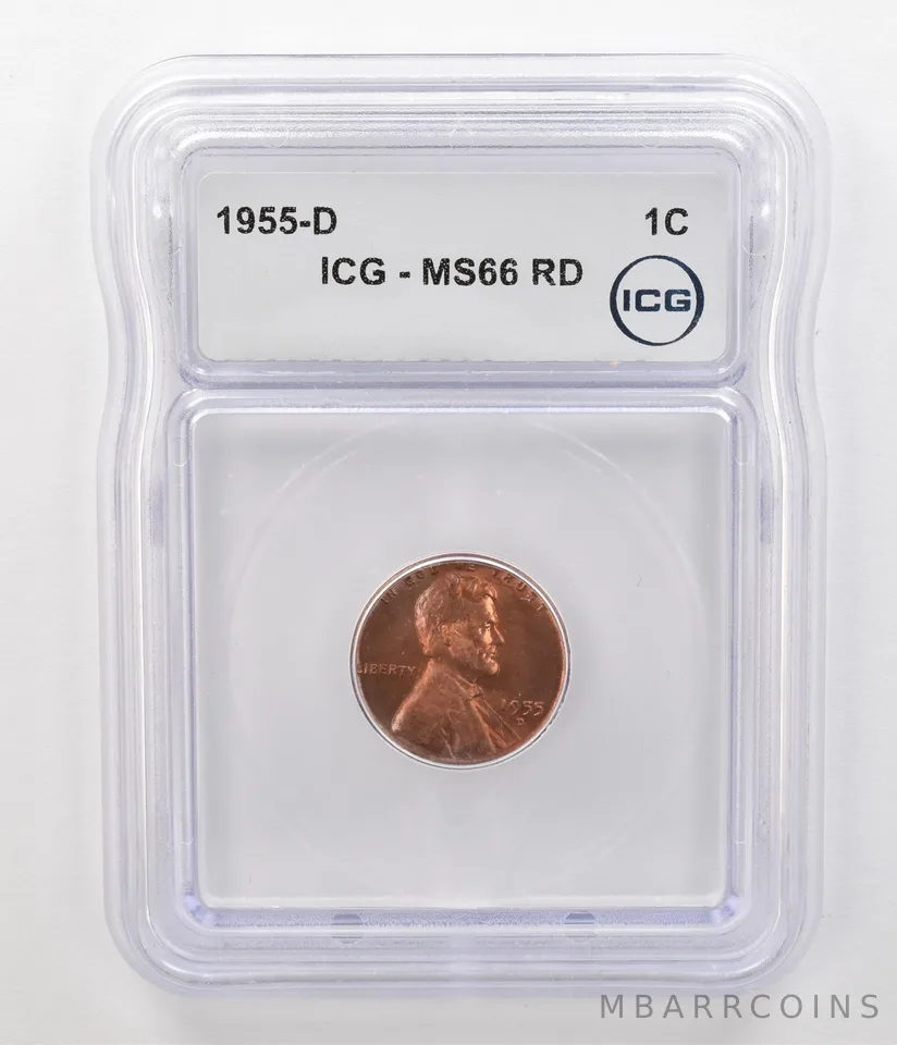 1955-D Lincoln Wheat Cent MS66 RD ICG Beautiful Tone *3643