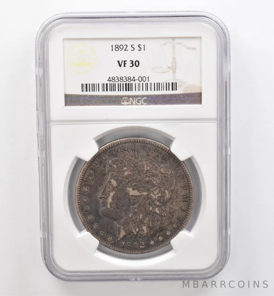 1892-S Morgan Silver Dollar VF30 NGC Beautiful Tone *9133
