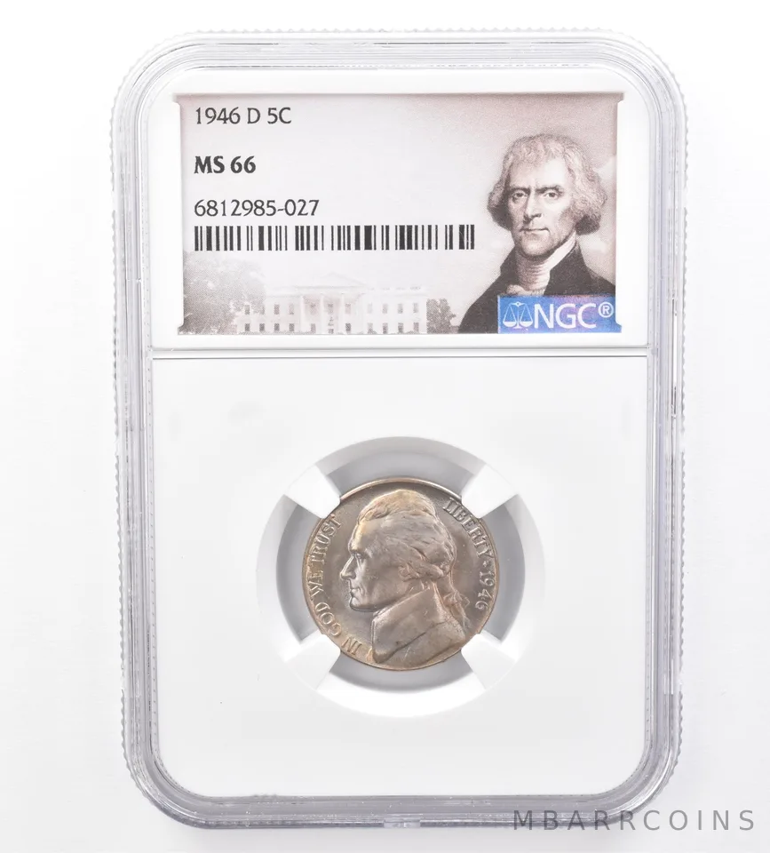 1946-D Jefferson Nickel MS66 NGC Beautiful Tone a1551